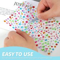 vivinin 1465P Face Gems, Self-Adhesive Hair Gems, 5 Different Types of Face Rhinestones, Face Gems Stick On for Face, Eyes, Body, Hair, Makeup, Festival Decorations, DIY Crafts - Image 4