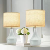 Small Lampshades Set of 2, Beige Linen Drum Lampshades, 8.66" Top x 8.66" Bottom x 7.87" High Lamp Shade, Lamp Shades Replacement for Table and Floor Lamps, Pendant Light, Handcrafted, Easy Assembly - Image 5