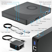 External Blu Ray Drive, 8 in 1 USB Blu-ray Drives External for Laptop, External DVD Player Support 100G Disc 3D, USB CD Drive with SD/TF Port HDMI and LAN Interface, CD Burner for Windows XP/7/8/10/11 - Image 7
