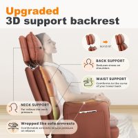 Office Chair 500lb,Big and Tall Criss Cross Desk Chair,Wide Seat Reclining Managerial Computer Chairs,Heavy People,Ergonomic High Back Faux Leather Chairs,Lumbar Support,Adjustable Headrest Brown - Image 6