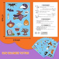 Partywind 10 Sheets Luminous Halloween Temporary Tattoos for Kids, Glow Halloween Decorations Birthday Party Favors Supplies, Halloween Fake Tattoos Goodie Bag Fillers Games Accessories for Party - Image 9