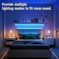 VOLIVO 100ft Led Strip Lights for Bedroom, Color Changing Led Light Strips Kit with 24 Keys IR Remote and Smart App Control, RGB Music Sync Lighting for Room, Home Decor - Image 4