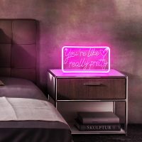 You're Like Really Pretty Neon Signs for Wall Decor, LED Neon Sign Aesthetic Room Decor for Teen Girls Neon Lights Signs for Bedroom, Salon, Wedding Party Pink Neon Name Sign - Image 5
