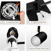 BoostArea Track Lighting Kit, Kitchen Lighting Fixtures Ceiling, 5 way Ceiling Spot Lights, Rotatable Light Heads, Modern Track Lighting Fixtures Ceiling for Bedroom/Living Room,GU10 Bulb Not Included - Image 8