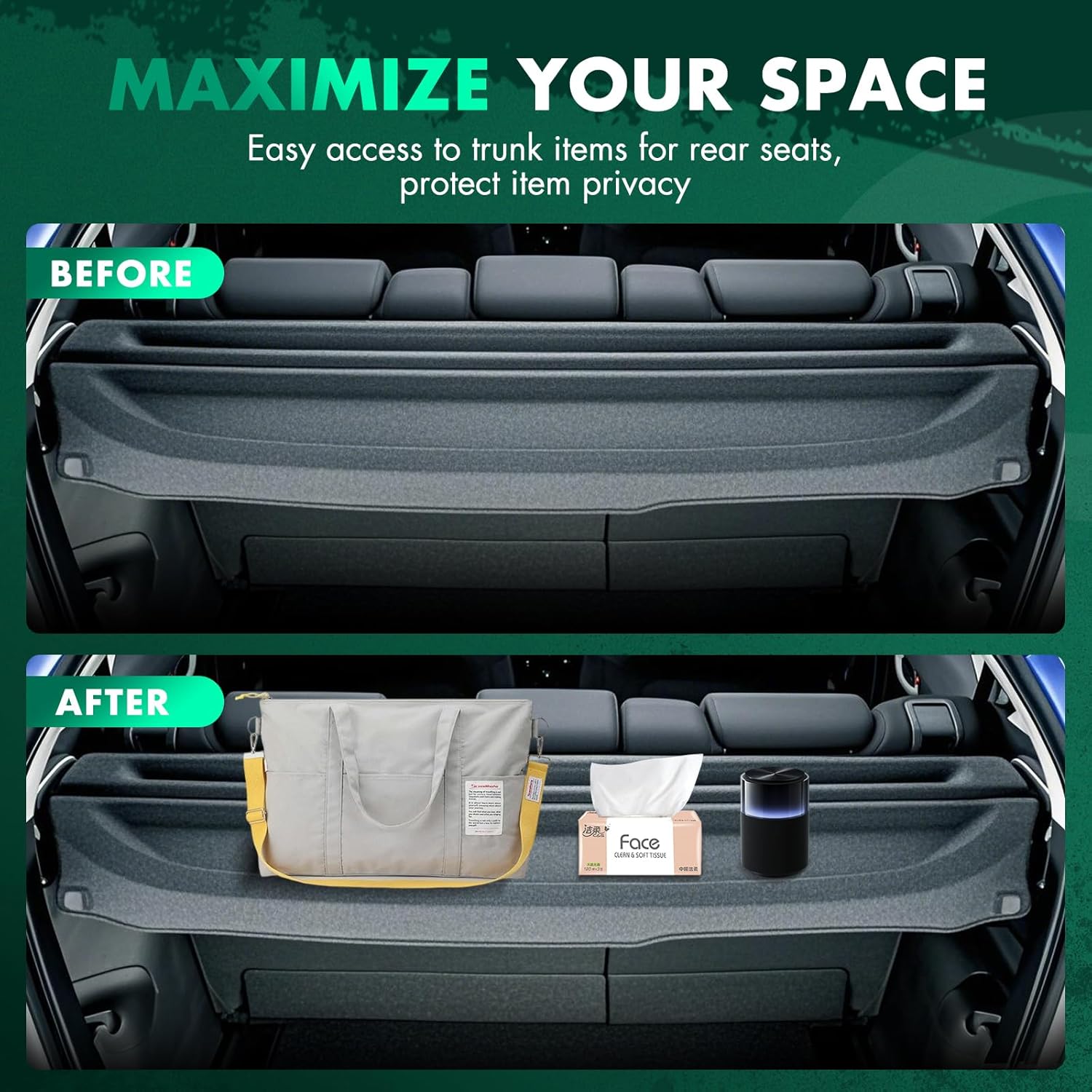 SCITOO Cargo Cover Rear Trunk Cargo Cover Accessories for Honda HRV HR-V 2023 2024 1 Pack - Image 6