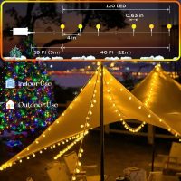 120 LED String Lights 40ft, 8 Lighting Modes Plug in Fairy String Lights for Bedroom Classroom Patio Garden Wedding Party Christmas Tree Outdoor Indoor Decorations Warm White - Image 3