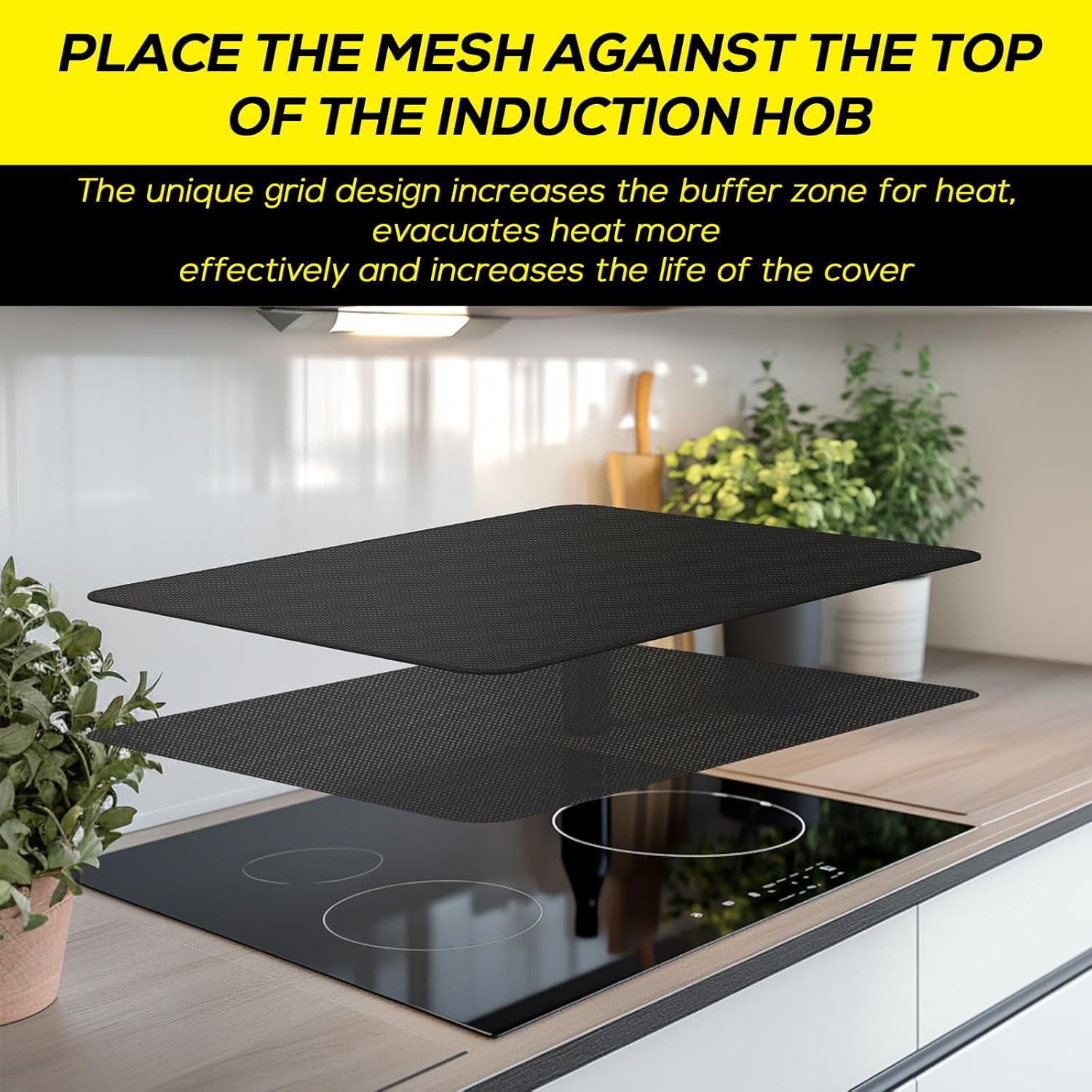 FLASLD Fireproof Electric Stove Top Cover, Heavy Duty Double 29.5×21 Inches Pad for Glass Top Stove, Heat Resistant GlassTop Stove Mat, Kitchen Flat Cooktop Protector for Cat - Image 2