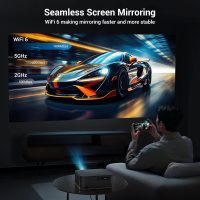 2000 ANSI 4K Full HD Projector with WiFi and Bluetooth, HAPPRUN Movie Home Theater with Auto Focus, 300'' Display for Indoor/Outdoor, Smart Proyector Compatible with Phone/TV Stick/PC/PS5 - Image 4
