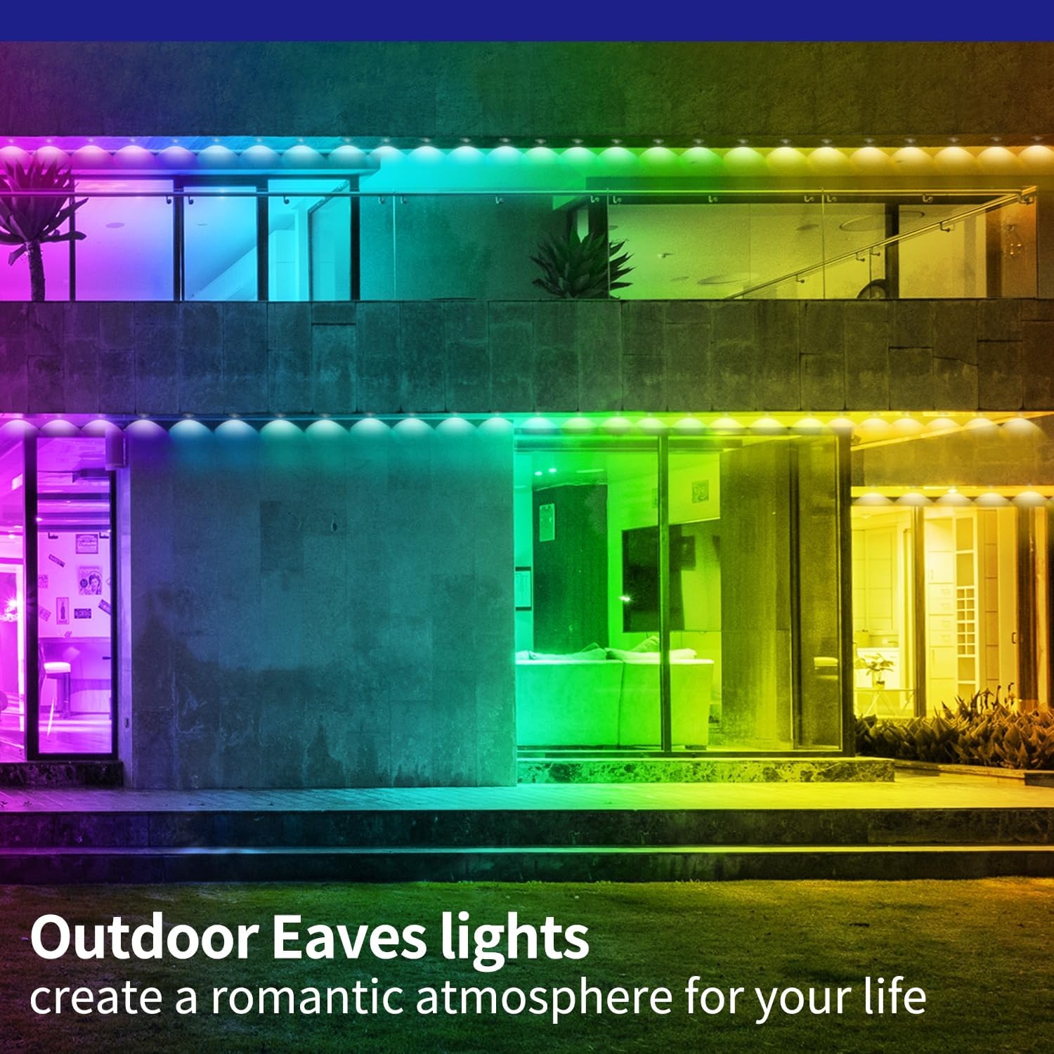 Permanent Outdoor Light,100ft RGB Eave Lights with App Control Remote,IP67 Waterproof LED Lights,Music Sync Outside Light for Christmas,Halloween,Garden,House Decorations - Image 5