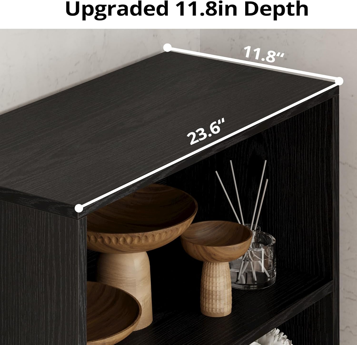 IRONCK Industrial Bookshelves and Bookcases with Doors 11.8 in Depth Floor Standing 5 Shelf Display Storage Shelves Bookcase Home Decor Furniture for Home, Office, Living Room, Bedroom - Image 5
