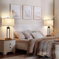25.5'' Set of 2 Modern Bedroom Table Lamps with USB C+A Ports, 3 Color Changeable, Brown Night Stand Lamps for Bedside, Guest Room, Office, Reading - Image 6