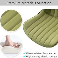 YOUNIKE Ergonomic Home Office Desk Chair with Wheels Comfy Armless Criss Cross Chair with Back Adjustable Modern Leather Upholstered Swivel Vanity Chair Small Cute Rolling Task Chair Avocado Green - Image 9