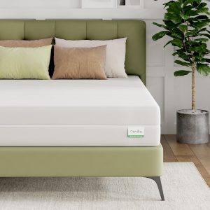Novilla King Size Mattress, 10 Inch Foam Mattress, Block Cutting Design King Mattresses Provide Double Air Zone, Flippable Kings Mattresses for Back & Side Sleeper
