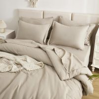 Litanika Comforters Queen Size Set Oatmeal - 7 Pieces Bed in a Bag Queen Bedding Comforter Sets, Plain Lightweight Bed Set with Comforter, Sheets, Pillowcases & Shams - Image 4