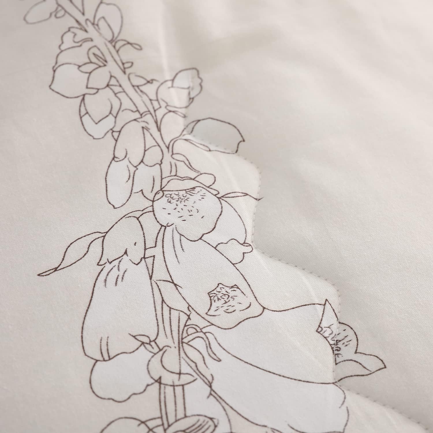 SLEEPBELLA Comforter King Size, 600 Thread Count Cotton Brown Branches and Blue Flowers Off-White Comforter Sets, Down Alternative Bedding Set 3Pcs(King, Off-White Botanical) - Image 9