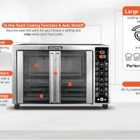 Gourmia Toaster Oven Air Fryer Combo 17 cooking presets 1700W french door digital air fryer oven 24L capacity accessories, convection rack, baking pan tray recipe book GTF7655,Large,Stainless Steel - Image 7