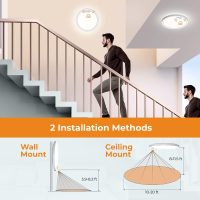 BLNAN Motion Sensor Ceiling Light Wired, 8.7 Inch 3000K 4000K 5000K Selectable LED Flush Mount Light Fixture, Motion Activated Light with Timer for Hallway Stair Walk-in Closet, Non-Dimmable 1 Pack - Image 7