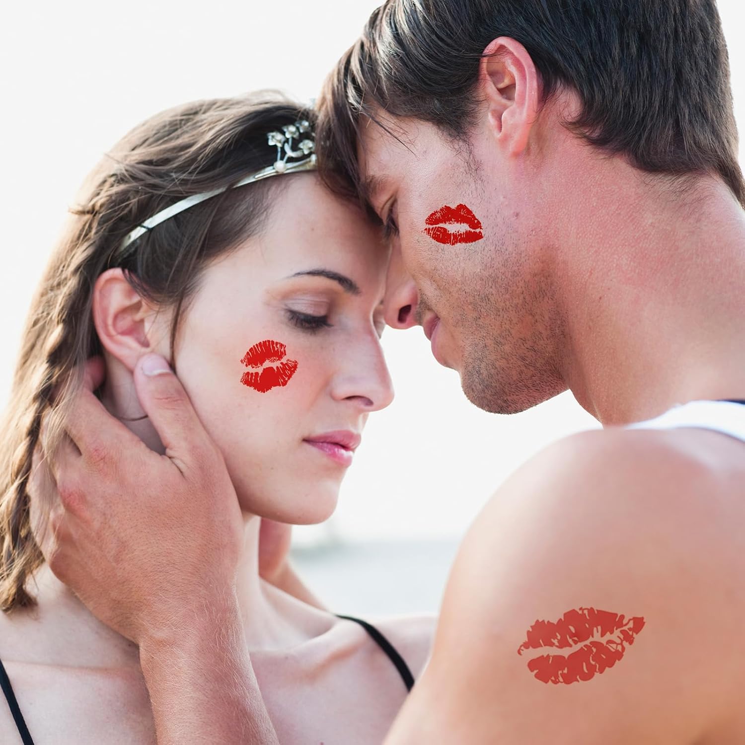 Bright Red Lip Print Temporary Tattoo Sticker Valentines Day Tattoos Kiss Tattoo - Image 7