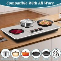 Cusimax Hot Plate Electric,Countertop Infrared Triple Burner with 7″Ceramic Glass Cooktop,Electric Hot Plate for Cooking,11 Level Temperature Setting - Image 4