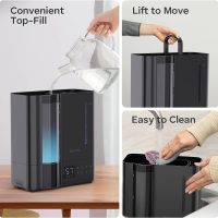 BREEZOME 8L Humidifiers for Bedroom, Smart Warm & Cool Mist for Large Room Home, Top Fill Ultrasonic Humidifier, Humidity Sensor, Essential Oil, 65H Runtime, Quiet for Baby, Plants, Fast Relief - Image 8