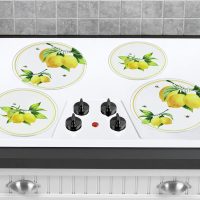 Reston Lloyd, Burner Covers For Electric Stovetop, Decorative Lightweight Tin Covers, Set of 4 (2-8 inch & 2-10 inch), Conceals Messy Drip Pans, Fresh Lemons - Image 5