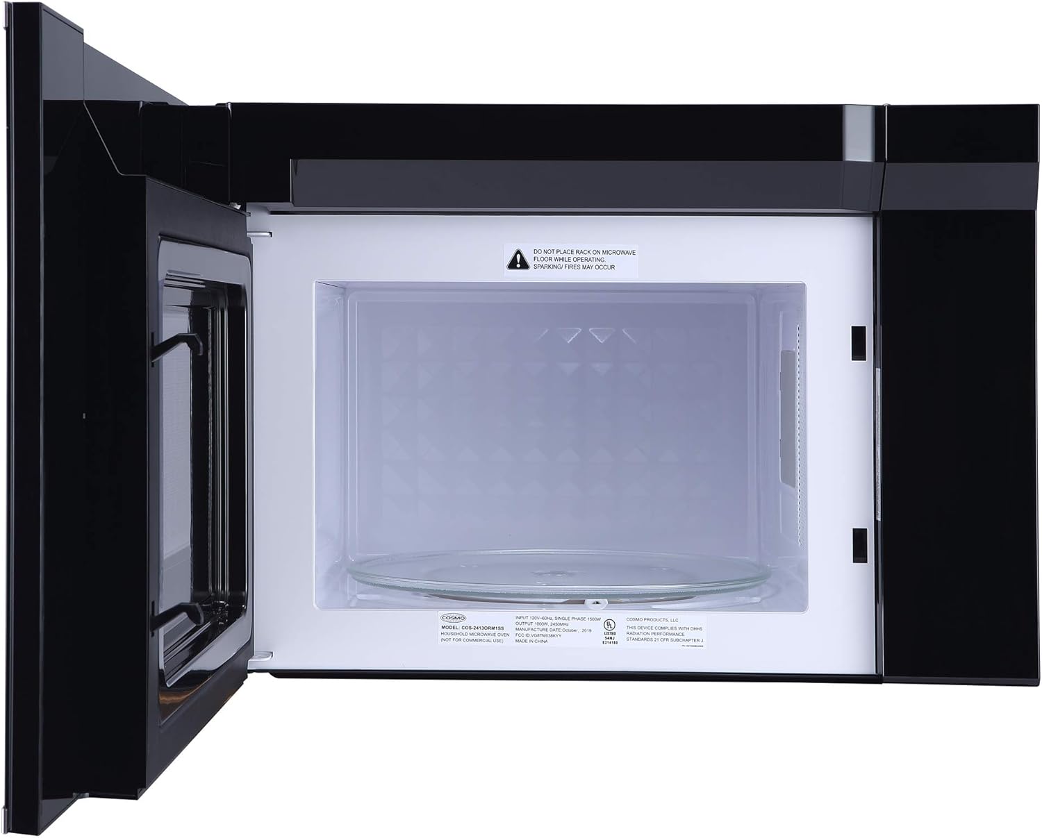 COSMO COS-2413ORM1SS 24 in. Stellar Collection 1.34 cu. ft. Over the Range Microwave in Stainless Steel with Vent Fan - Image 7
