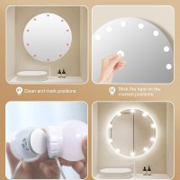 Brightown 14 Bulb Dimmable Hollywood Makeup Mirror Lights, 22Ft Adjustable Vanity Lighting Fixtures for Full Length Mirror (Mirror Not Included) - Image 7