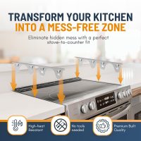 Linda’s Essentials Stainless Steel Stove Gap Covers (2 Pack) Adjustable Length 13.8" to 27.5" Stainless Steel, Steel Adjustable Stove Gap Covers, Counter, Oven & Stove Gap Filler - Image 6