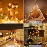 Metaku Globe Fairy Lights Battery Operated 33ft 80LED String Lights with Remote Waterproof Indoor Outdoor Hanging Decorative Christmas Lights for Home Party Patio Garden Wedding - Image 7