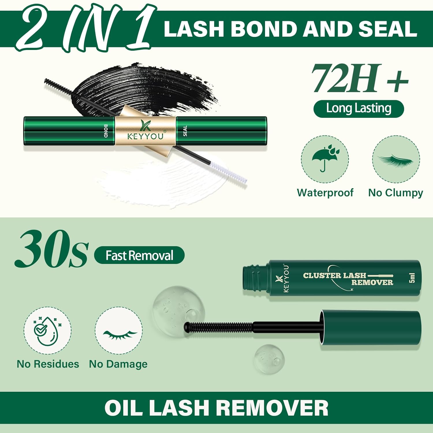 KEYYOU Lash Extension Kit DIY 300Pcs Lash Clusters Eyelash Extension Kit 40D 0.07 D Curl 9-18MIX Lash Clusters Kit with Lash Glue Remover Applicator Easy to Use for Beginners(Kit,40D-D,9-18MIX) - Image 5