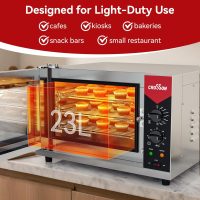 CROSSON 23L Quarter-Size Convection Oven,3-Tier Commercial Toaster oven w/Front Glass Door,3 set of Wire Racks,120 Minutes Timer and Interior Light, 120V/1600W Countertop Conventional Oven - Image 5