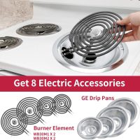 MP22YA Electric Stove Burner Element Replacement Set & W10290350 W10290353 4 Pack Silver Drip Pans - Perfectly Fit Whirlpool Electric Range Stove Top - Image 3
