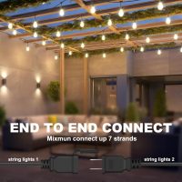 50FT Outdoor String Lights with 32+2 Bulbs (1.5FT Bulbs Spacing), Remote & Dimmer, Commercial Patio String Lights with 3 Mode Light & Timing, IP65 Waterproof, 50PC Mounting Ties for Outside - Image 6