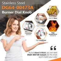 DG64-00473A Burner Control Dial Knob Range Oven Replacement Compatible with Samsung Gas Stove Knob NX58H5600SS NX58F5700WS NX58H5650WS NX58J7750SS NX58M6850SS （5pcs）. - Image 6