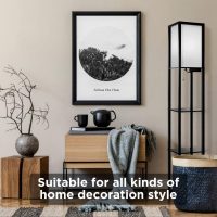 OUTON White Linen Texture Lamp Shade 14.25 x 8.5 x 8.5 inch for Shelf Floor Lamp - Image 4