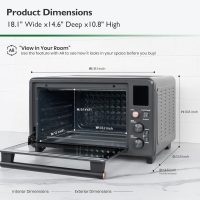 VAL CUCINA Infrared Heating Air Fryer Toaster Oven Combo, with Non-toxic Enamel-coated Interior, Extra Large Countertop Convection Oven 10-in-1 Combo, 6-Slice Toast, Enamel Baking Pan Easy Clean - Image 7