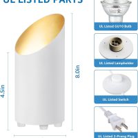 SUNVIE 2 Pack Uplighting Indoor Floor Can Light, 5W Up Lights with 2700K LED GU10 Bulbs, Uplights Floor Spot Lights Indoor for Home Accent Lighting, 5.9 FT Plug Cord & Foot Switch - Image 6