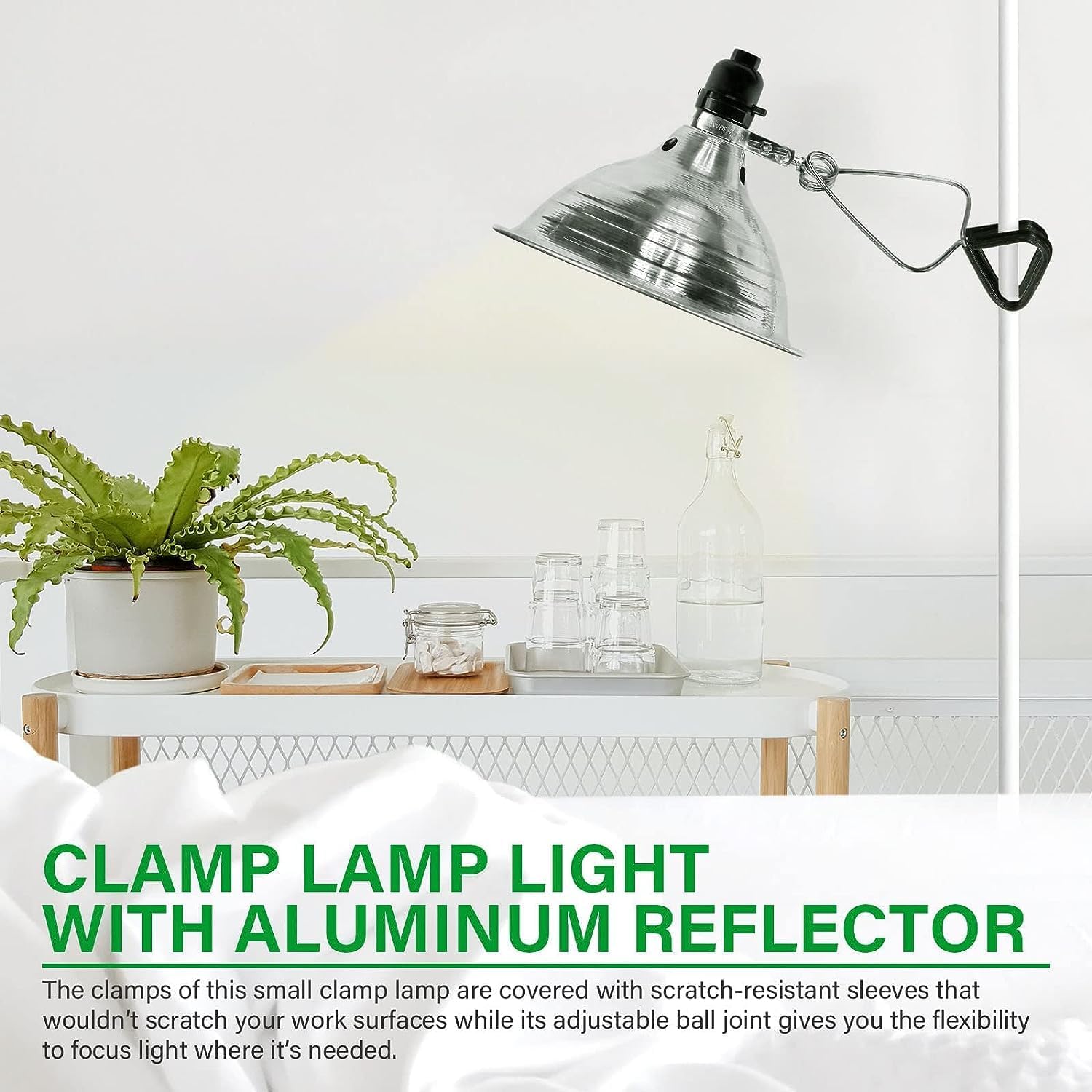 Simple Deluxe HIWKLTCLAMPLIGHTMX2 2-Pack Clamp Lamp Light with 8.5 Inch Aluminum Reflector Up to 150 Watt E26 Socket (No Bulb Included) 6 Feet 18/2 SPT-2 Cord, Silver - Image 7