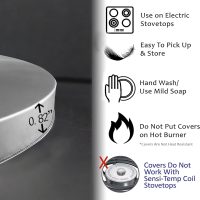 Tucocoo 4 Pieces Family Round Stove Burner Covers Set,2 Pieces 8 Inches and 2 Pieces 10 Inches,Black Gas Stove Burner Covers,Electric Stove Burner Covers,Home Sweet Home Metal Stove Burner Cover Kits - Image 4
