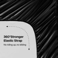 BEDELITE Satin Sheets Queen Size Bed Set, Luxury Soft Black Silky Sheets for Hair and Skin, Similar to Silk Bed Sheets Set 4 Pieces with 1 Deep Pocket Fitted Sheet, 1 Flat Sheet, and 2 Pillowcases - Image 5
