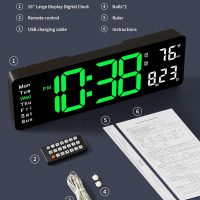 MASHI Digital Wall Clock, 16" Large Display Digital Clock with Remote Control, Auto-Dimming Wall Clock with Night Light, DST, Date Week,Temp for Living Room, Bedroom, Decor, Gift for Elderly - Image 7