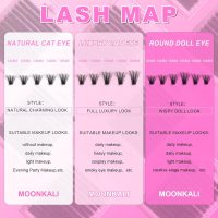 Lash Clusters Wispy 80D Eyelash Clusters D Curly 12-20MM Mix Length Cluster Eyelash Extensions Thick Volume Individual Lashes Clusters DIY Eye Lash Extension 3D Eyelashes Clusters at Home By MOONKALI - Image 5