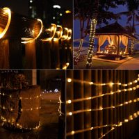Brightown Solar Rope Lights, 39FT 100LED Outdoor Solar String Lights, IP65 Waterproof Solar Powered Fairy Lights with 8 Lighting Modes for Party Garden Yard Home Holiday Tree Decoration, Warm White - Image 7
