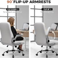 COMHOMA Leather Office Chair Ergonomic Computer Gaming Chair with Comfy Back Support, Executive Mid-Back,Small Gmaing Chair with Adjustable Armrests, for Short People Use, Rolling Swivel for Adults - Image 6