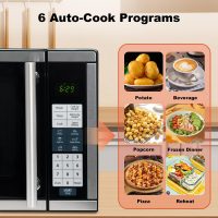 SMETA Countertop Microwaves, Small Microwave Oven 700 Watts 0.7 cu ft Microwave Ovens 10 Power Levels with Turntable Push-Button, Compact Size for Kitchen, Dorm, Apartment, Office, Black - Image 4