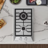 Empava 12 in. Gas Stove Cooktop 2 Italy Sabaf Sealed Burners NG/LPG Convertible in Stainless Steel, 12x21 Inch - Image 4