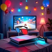1Pc 3D Glasses,3D Viewing Glasses,Universal TV Movie Dimensional Video Frame 3D,DVD Game 3D Style,Televisions Accessories, Weightlight Simple Design (Red and Blue) - Image 4