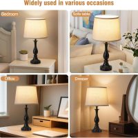 Bedside Table Lamp Touch Control Bedroom Lamps with USB-C USB-A Charging Port 3 Way Dimmable Touch Lamps for Nightstand Living Room Bedroom Dorm Home Office Reading, Set of 2 - Image 5