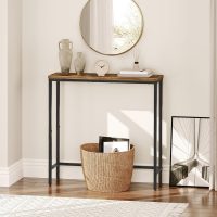 HOOBRO Narrow Console Table, 29.5" Small Entryway Table, Thin Sofa Side Display Table, for Hallway, Bedroom, Living Room, Foyer, Rustic Brown and Black BF75XG01 - Image 4