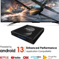 Android TV Box 13.0-4GB RAM 64GB ROM Quad-Core 64bit Smart TV Box with WiFi6 2.4G 5G and Bluetooth 5.0 - Android Box Supports 3D 8K H.265 Videos - Wireless Keyboard Included - Image 2